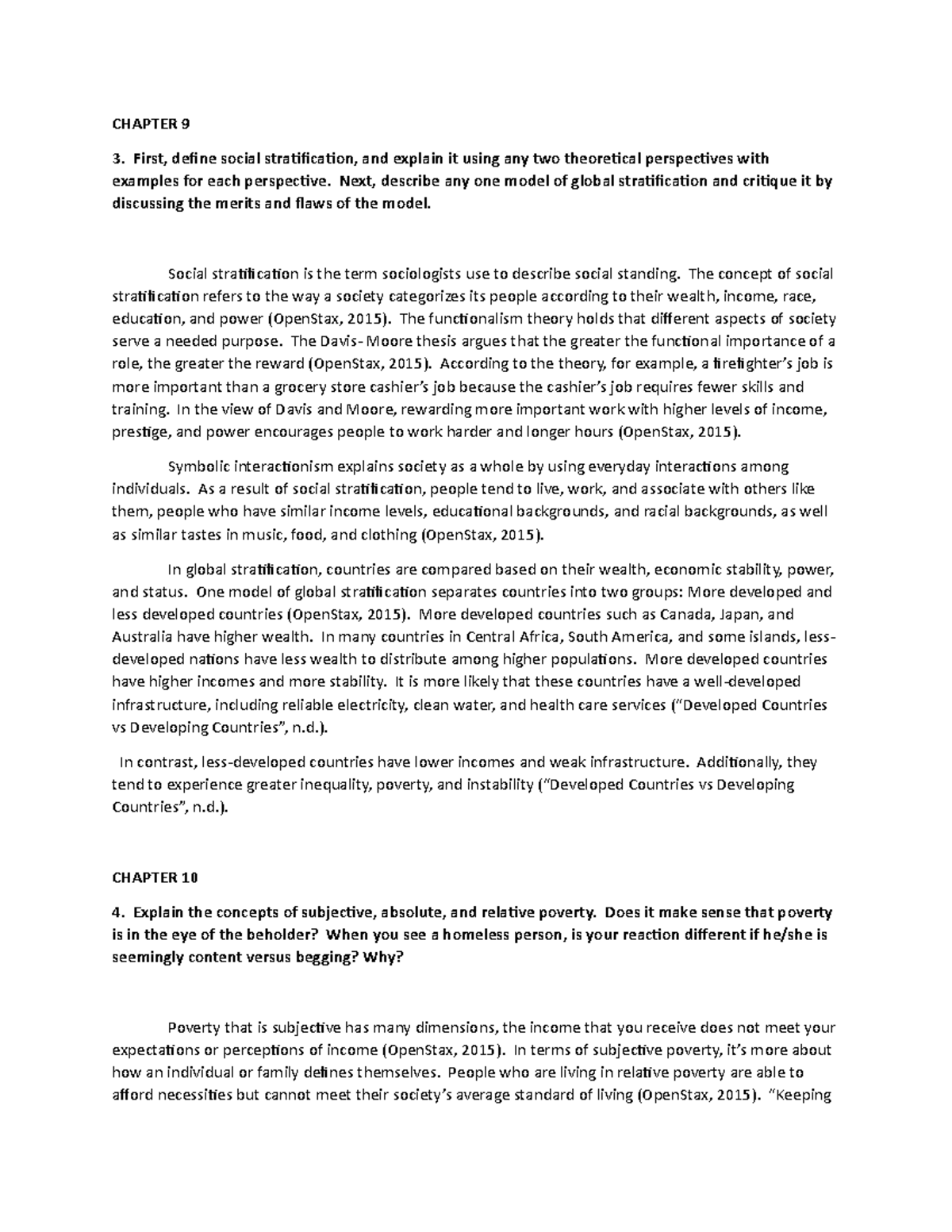 SOC discussion 4 part 1 - N/A - CHAPTER 9 First, define social ...