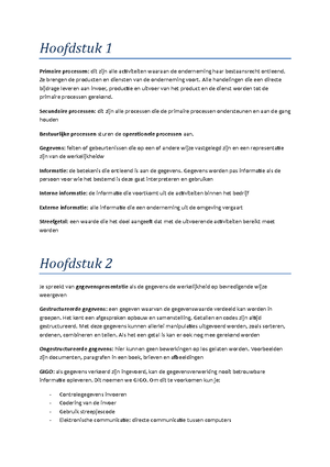 Samenvatting Informatiemanagement - Hoofdstuk 1- Organisaties En ...