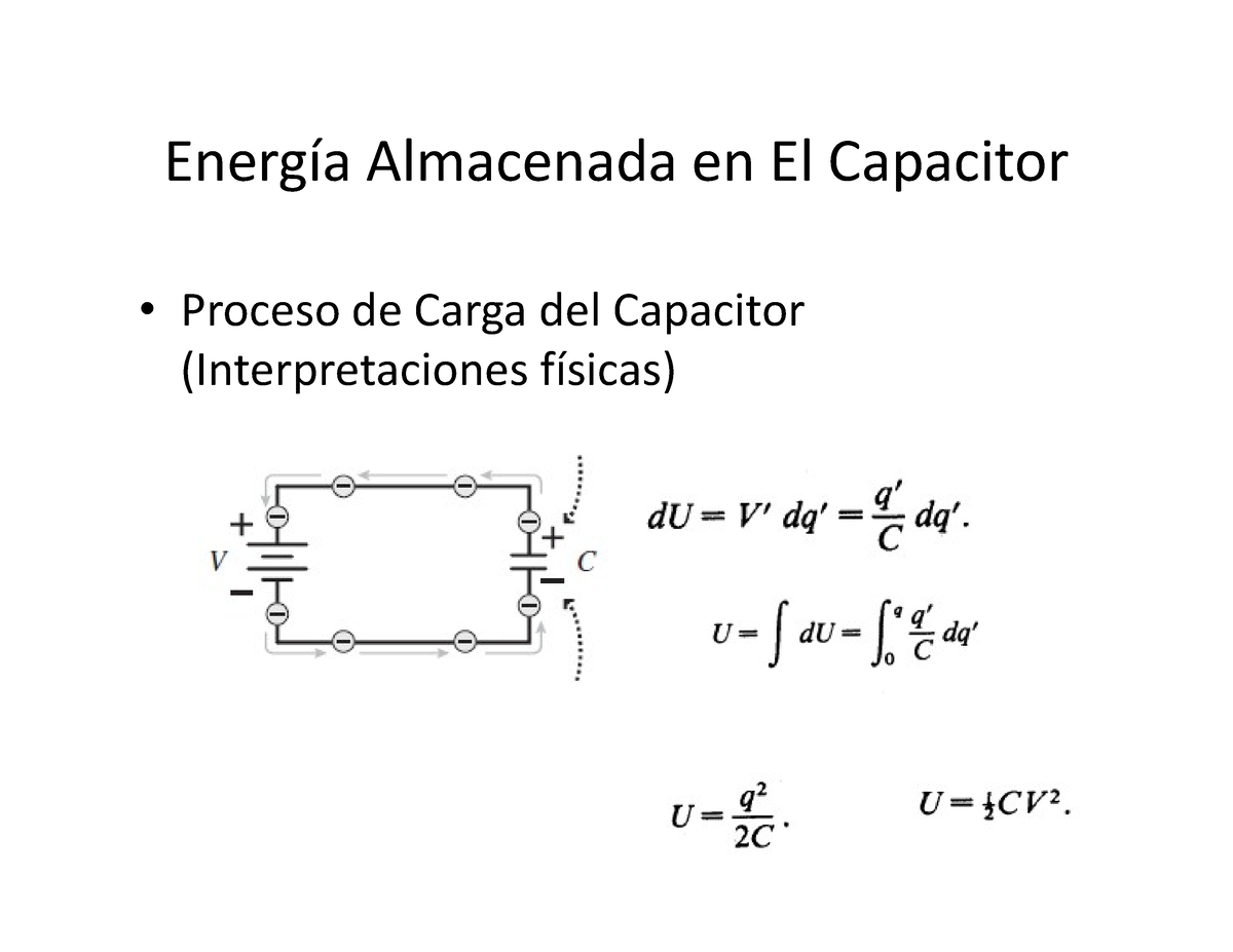 EYM Clase 1 Semana 8 - Shalamn - Energía Almacenada En El Capacitor ...