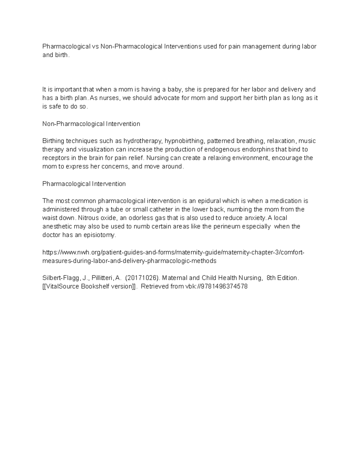Mod 2 Discussion Assignments Pharmacological Vs Non Pharmacological