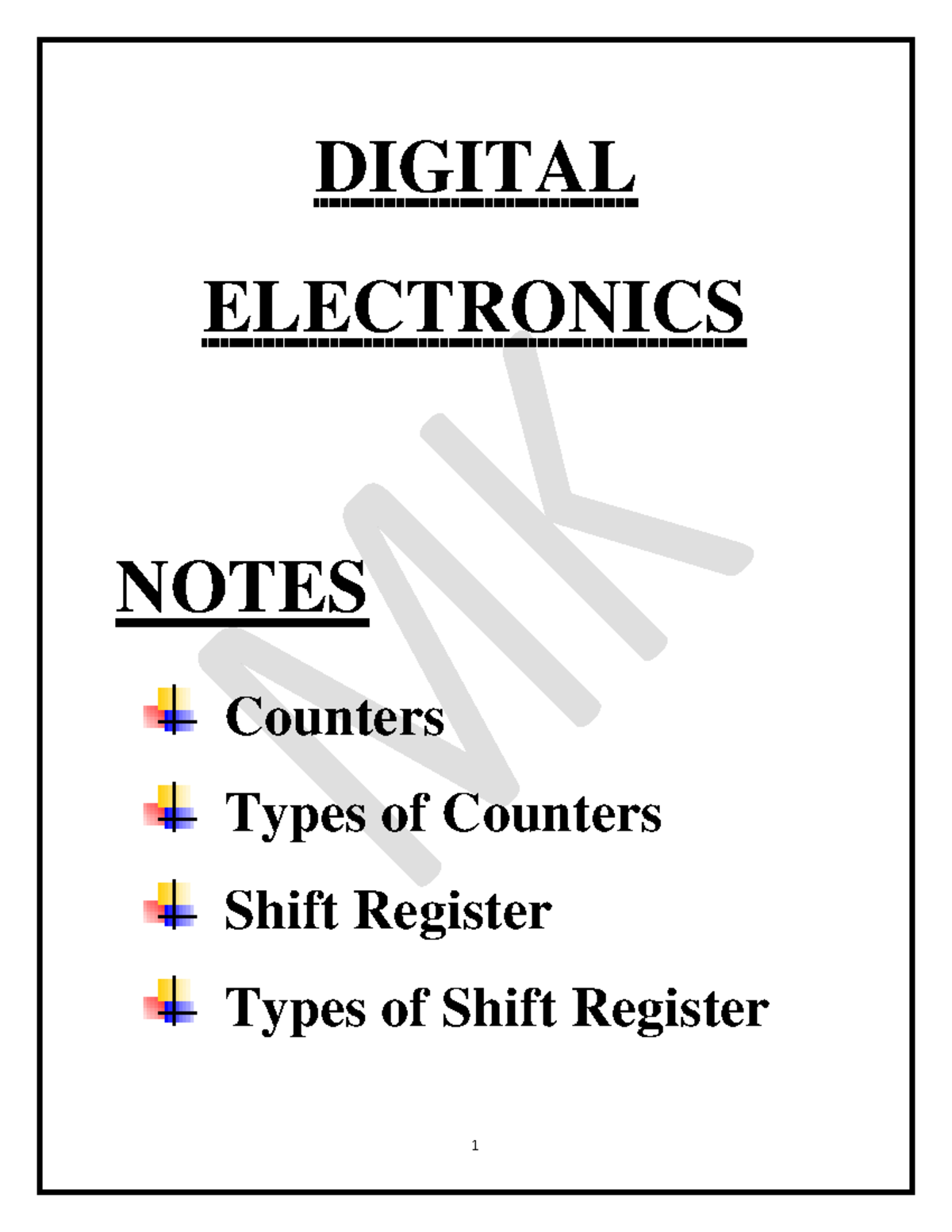 DE Unit3 Third Part H notes DIGITAL ELECTRONICS NOTES Counters
