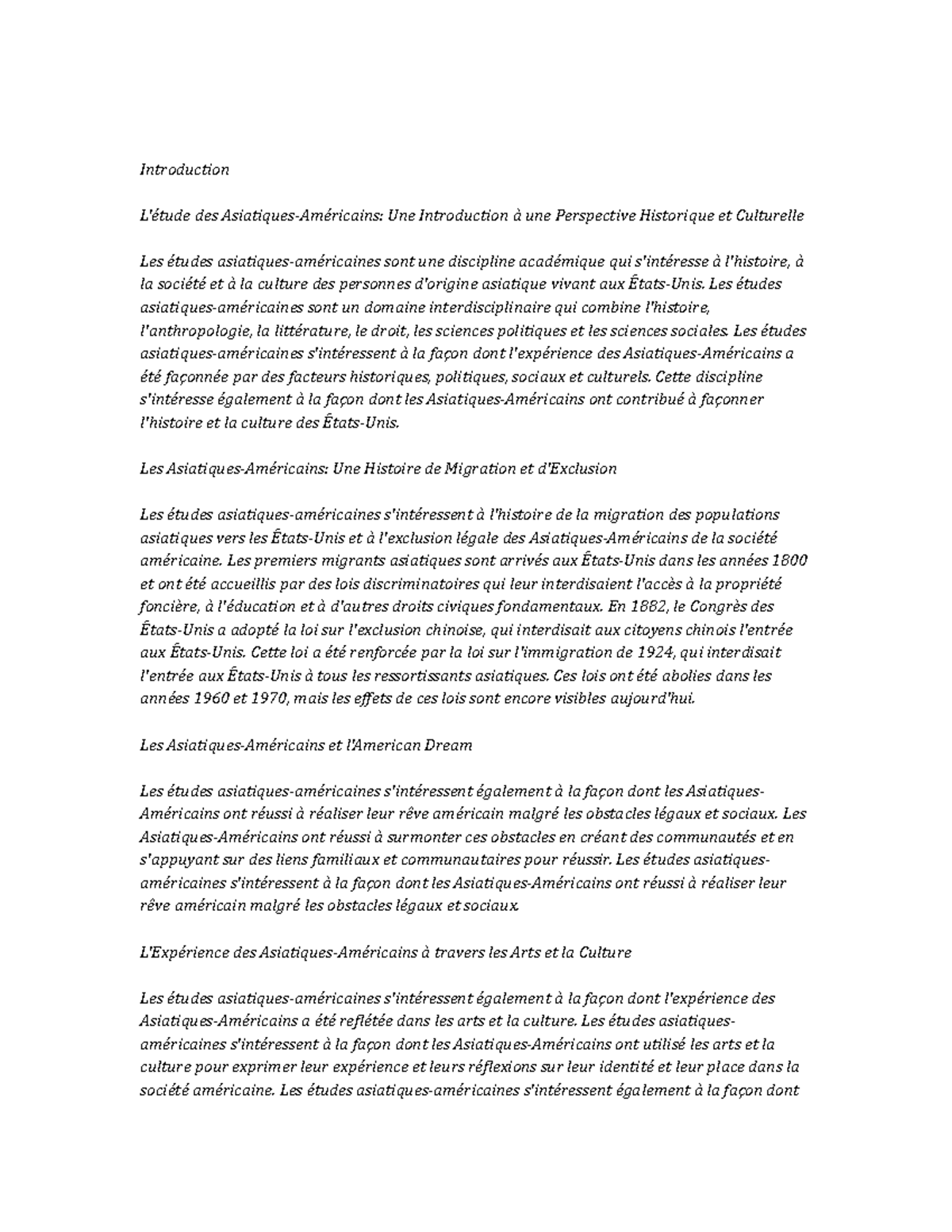 Asian American Studies Study Notes - Introduction L'étude des ...