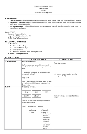 Sample of a Detailed Lesson Plan in Grammar for High School English ...