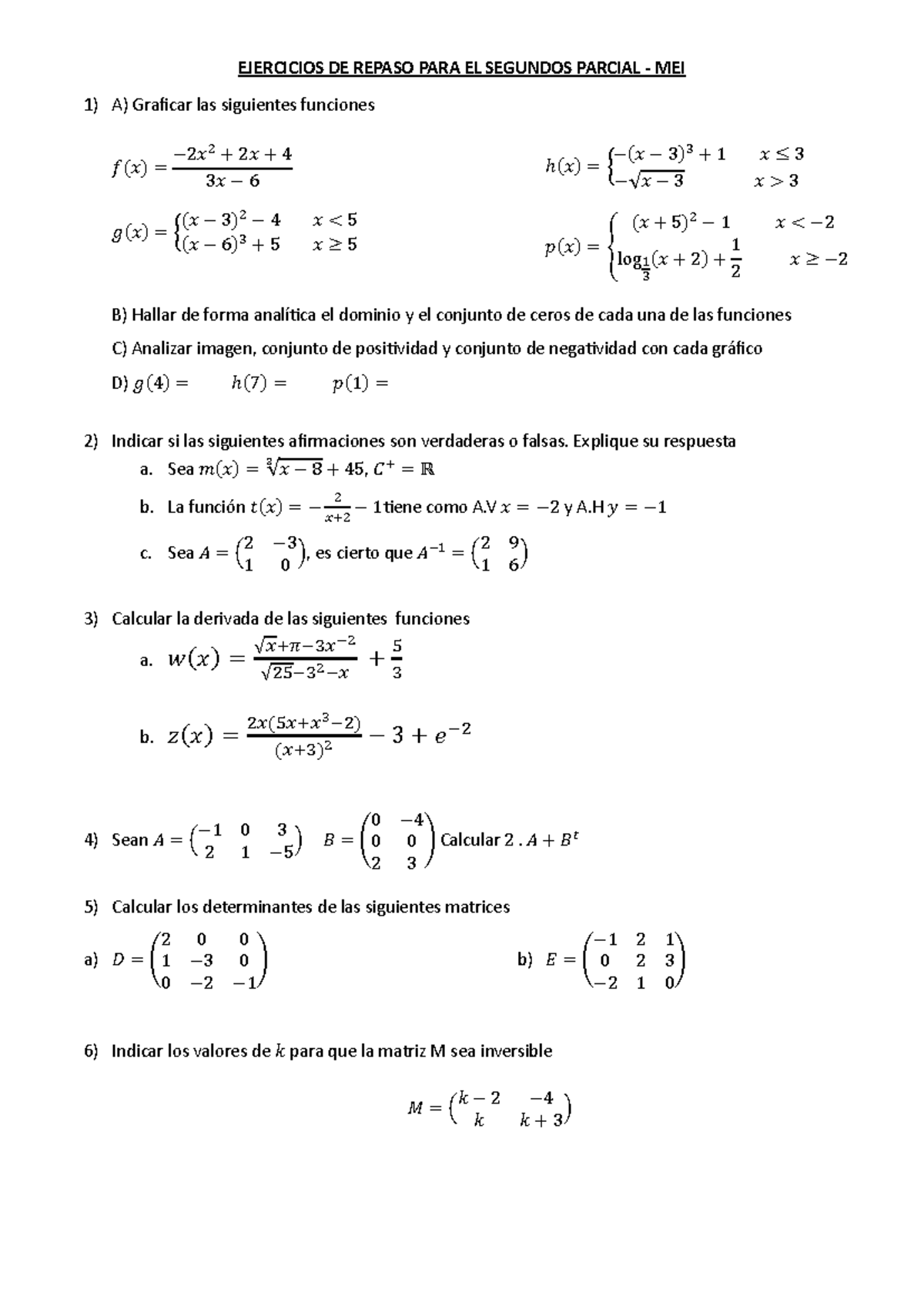GUIA Orientadora 2DO Parcial - EJERCICIOS DE REPASO PARA EL SEGUNDOS ...