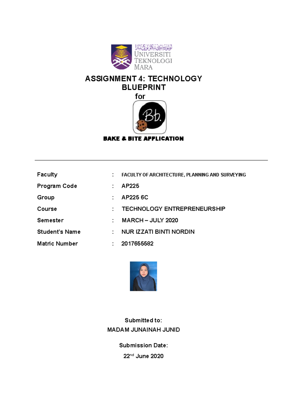 Technology Blueprint - ASSIGNMENT 4: TECHNOLOGY BLUEPRINT for BAKE ...