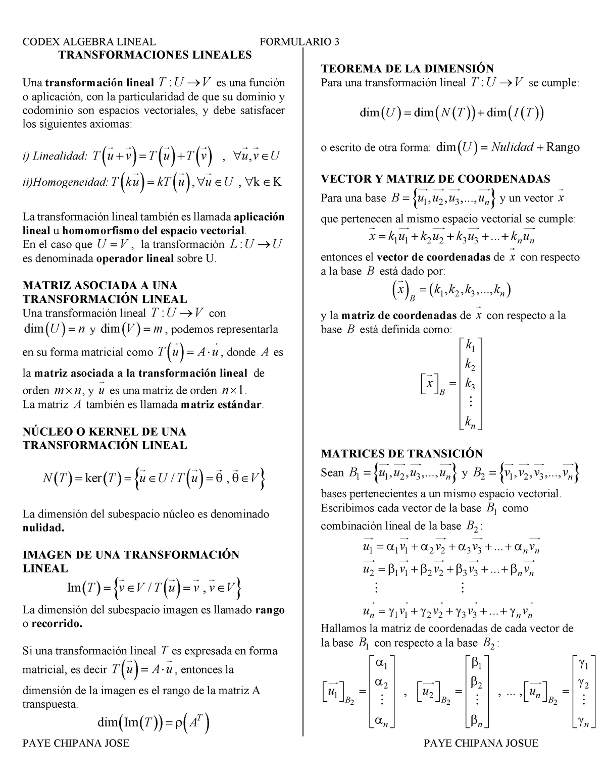 Lineal Form 3p - Para Formulario - TRANSFORMACIONES LINEALES Una ...