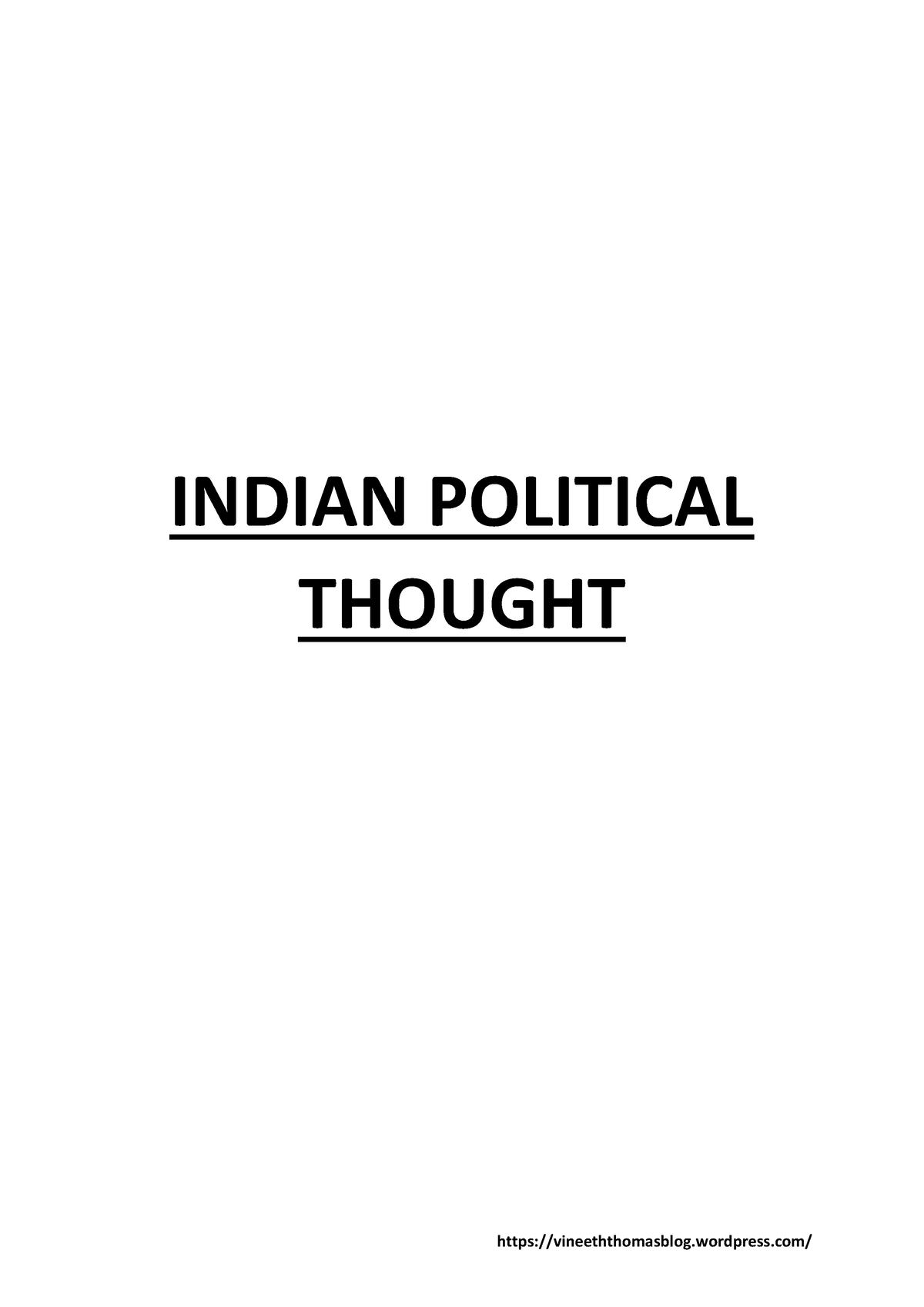 IPT Note - IPT Notes - INDIAN POLITICAL THOUGHT M GANDHI Gandhiji ...