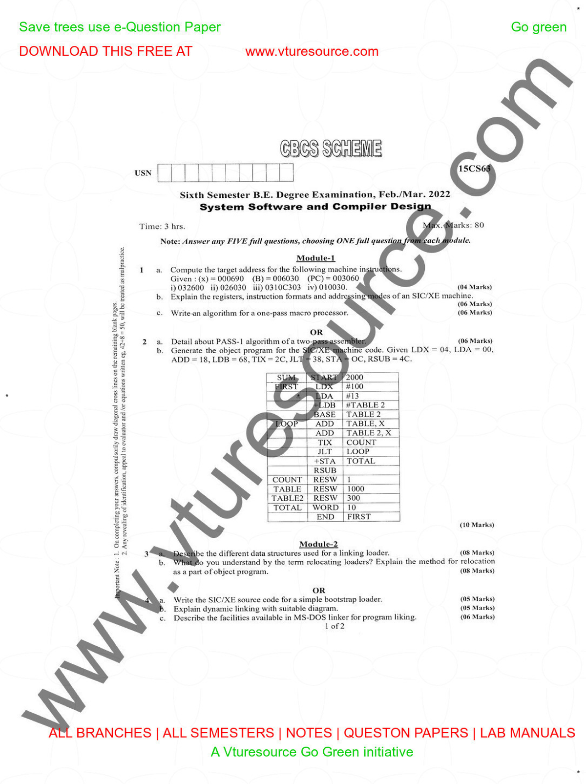 Mar-2022 - B Hbhb - System Software And Computer Design - Studocu