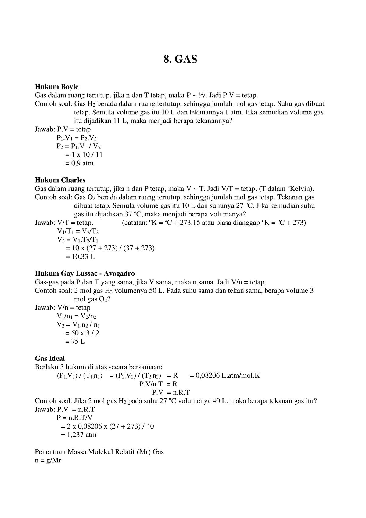 KD1 Bab8 - Hukum Boyle. Hukum Charles Adalah, Hukum Gay-Lussac-Avogadro ...