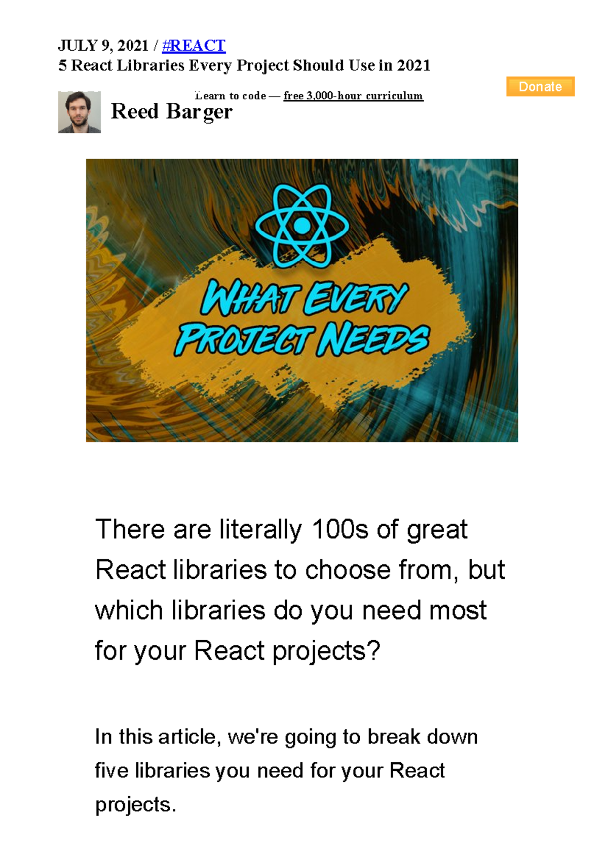 5 React Libraries Every Project Needs JULY 9 2021 REACT Studocu