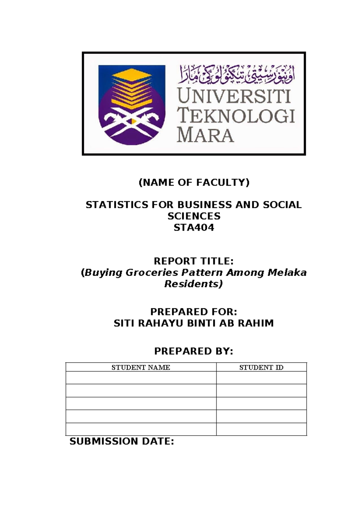 Group Project - Group 6 Draft 3 revised 1 - (NAME OF FACULTY ...
