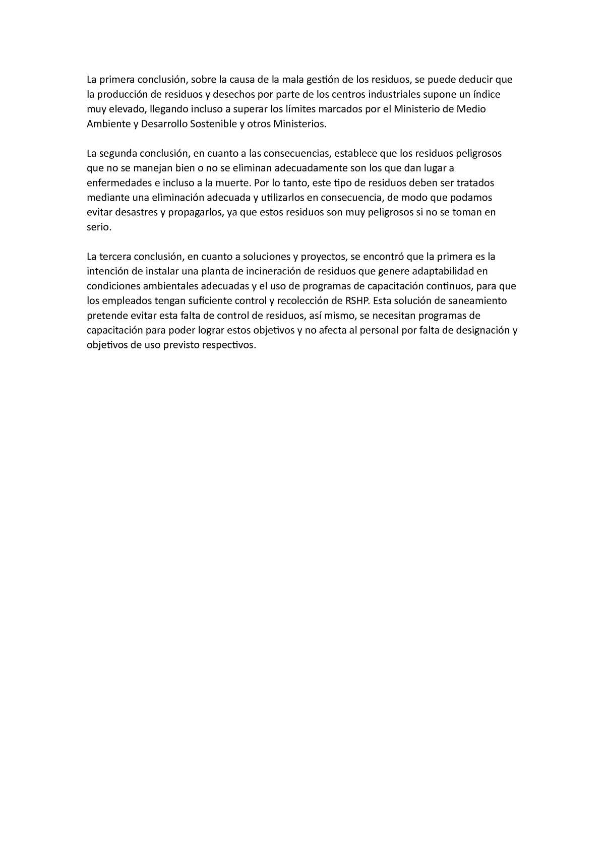 Conlusiones - aea - La primera conclusión, sobre la causa de la mala ...