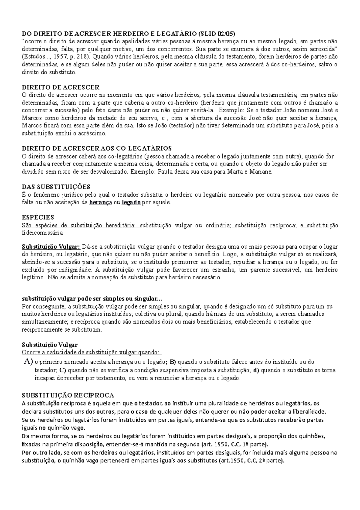 Slides 02 - dddddddddddddddddddddddddddd - DO DIREITO DE ACRESCER ...
