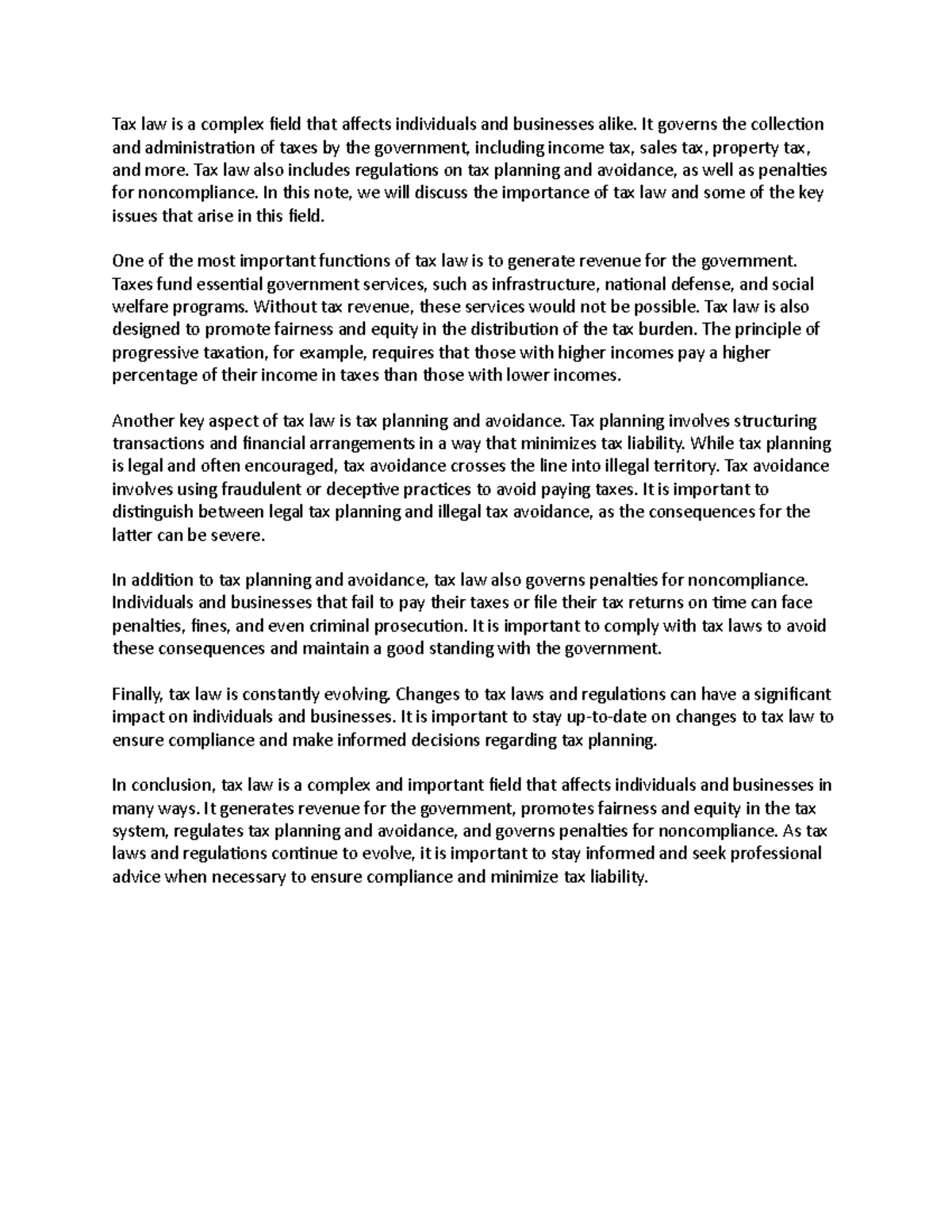 Tax law is a complex field that affects individuals and businesses ...
