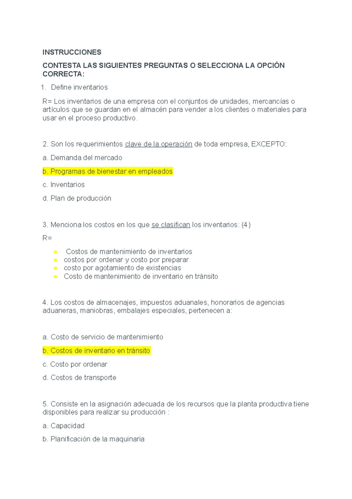 Comprobación de letura 3 INSTRUCCIONES CONTESTA LAS SIGUIENTES PREGUNTAS O SELECCIONA LA