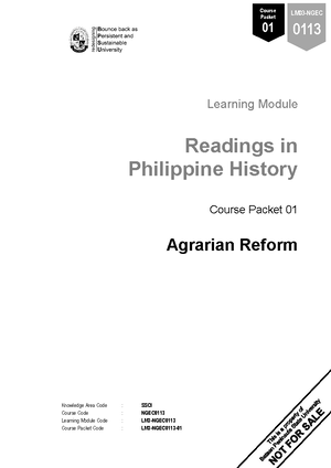 Riph Module 1 - Lecture Notes 1-5 - Learning Module Readings In ...