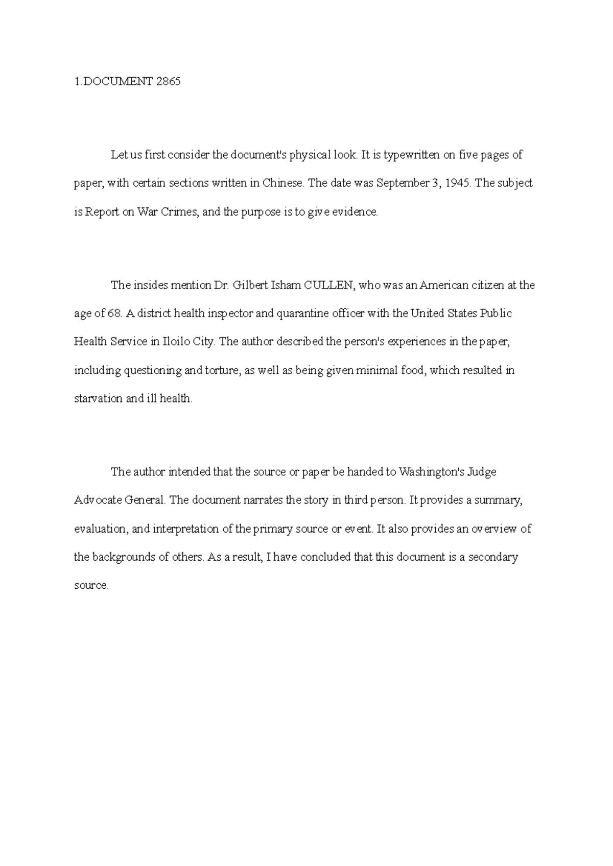 Aaaaa - 1 2865 Let us first consider the document's physical look. It ...