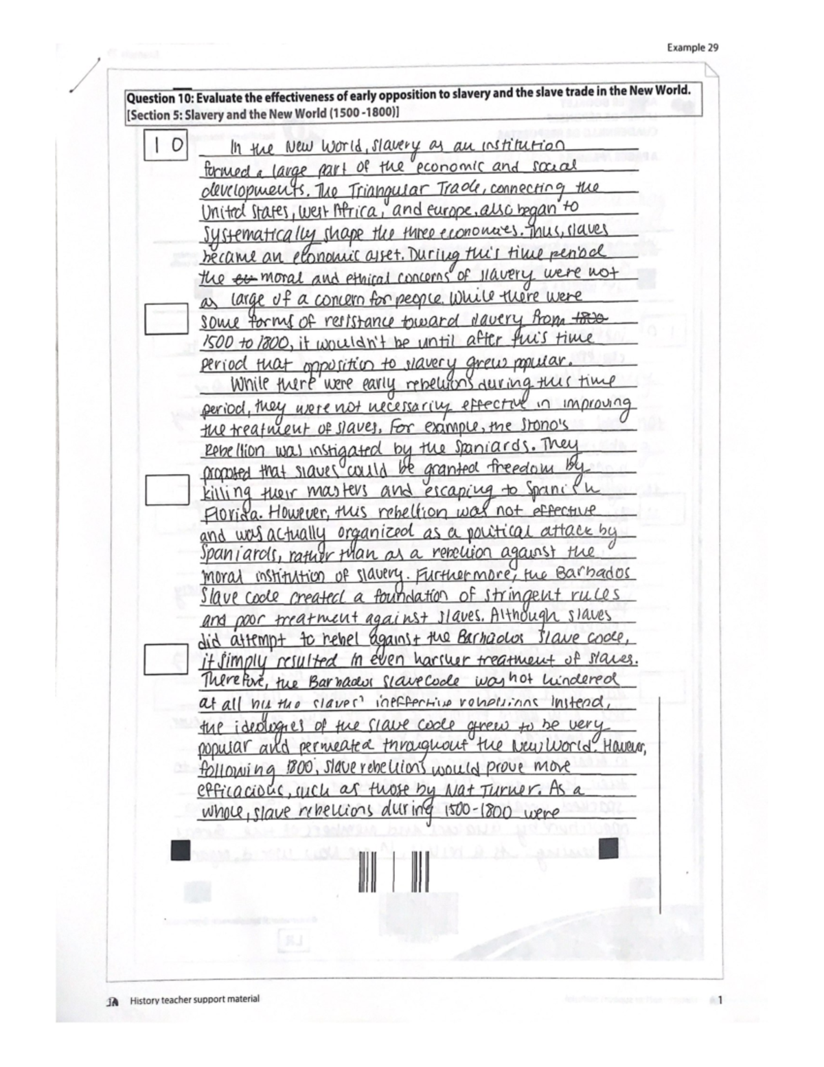 Paper 3 exam example essay ex studocu