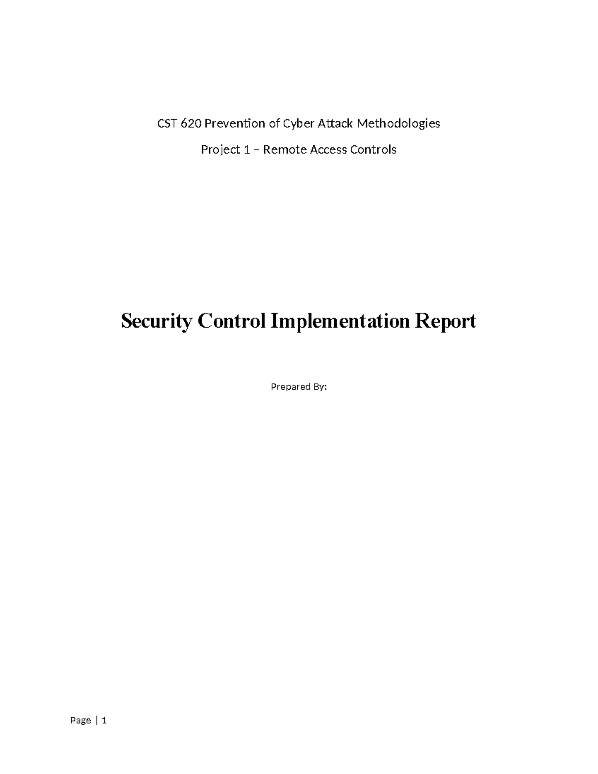 CST-620 Project 1 - CST 620 Prevention of Cyber Attack Methodologies ...