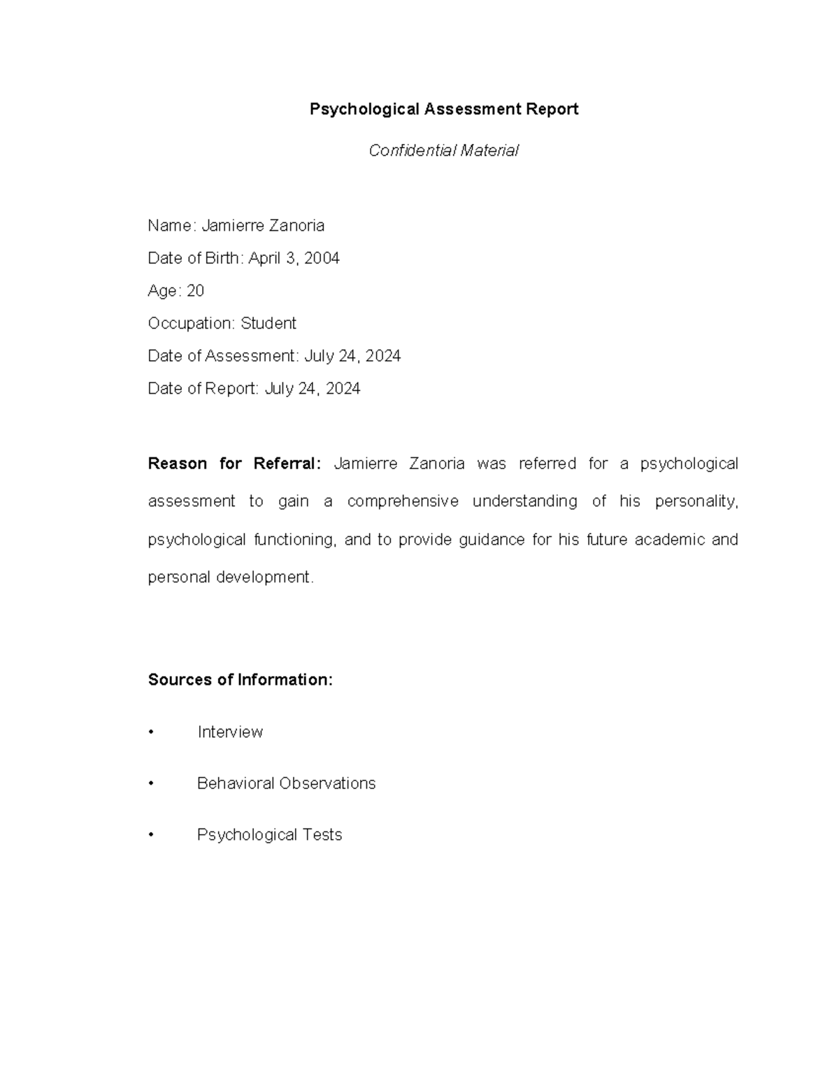 Sample-case - Case-No.-1-83A - Psychological Assessment Report ...