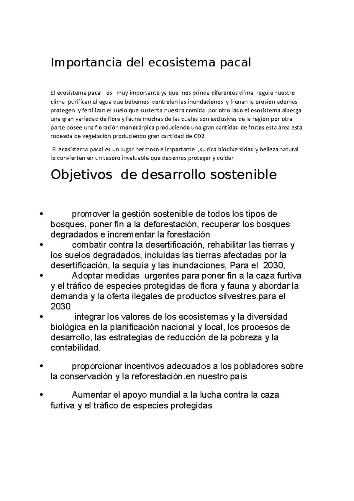 El pacal( ste - OK ESRA BISB - Importancia del ecosistema pacal El ...