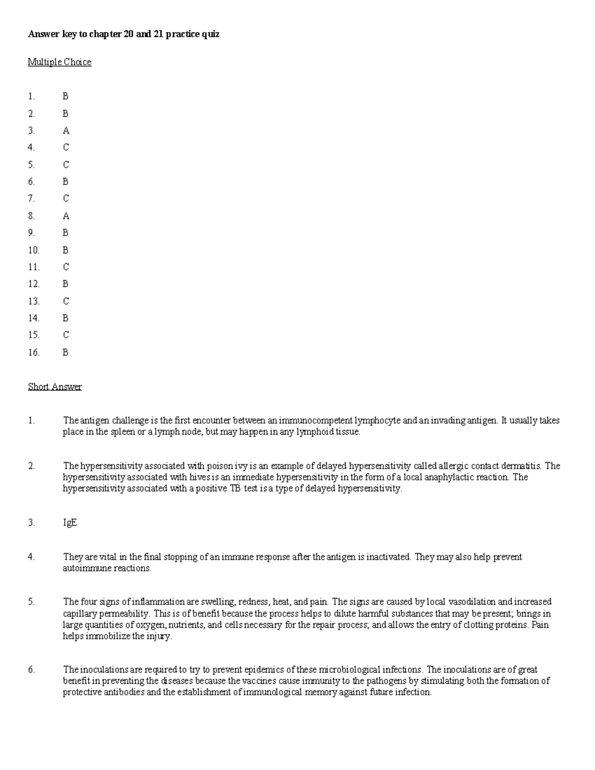 Chapter 20-21 Practice - Answer Key - Answer key to chapter 20 and 21 ...