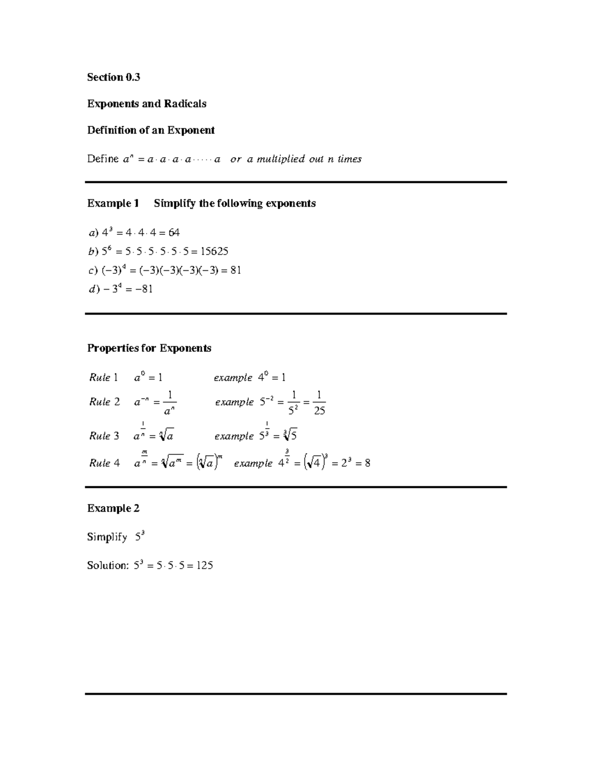 Math 121 Notes Sec 0.3 v2 - Section 0. Exponents and Radicals ...