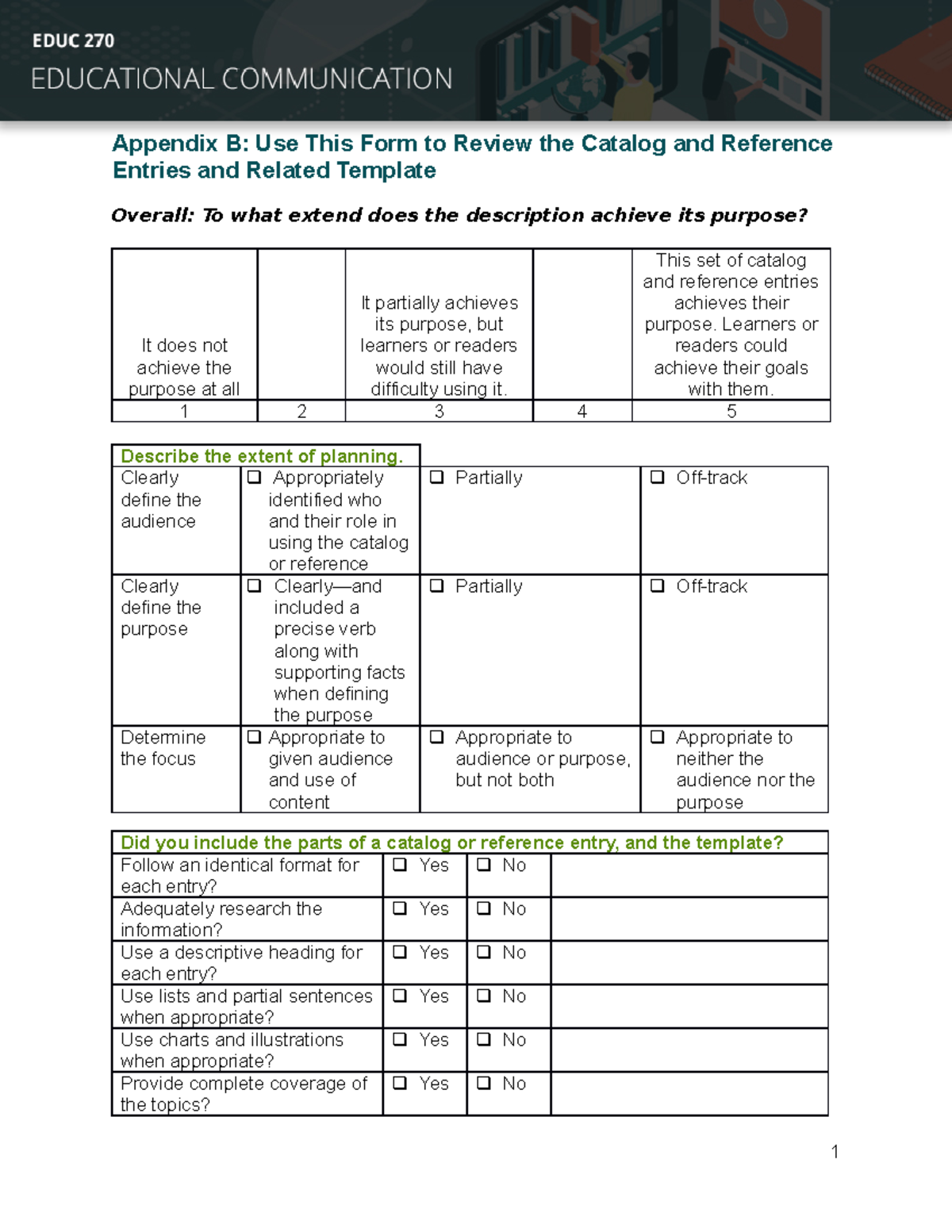 Blank References Assignment Appendix B - Appendix B: Use This Form To ...