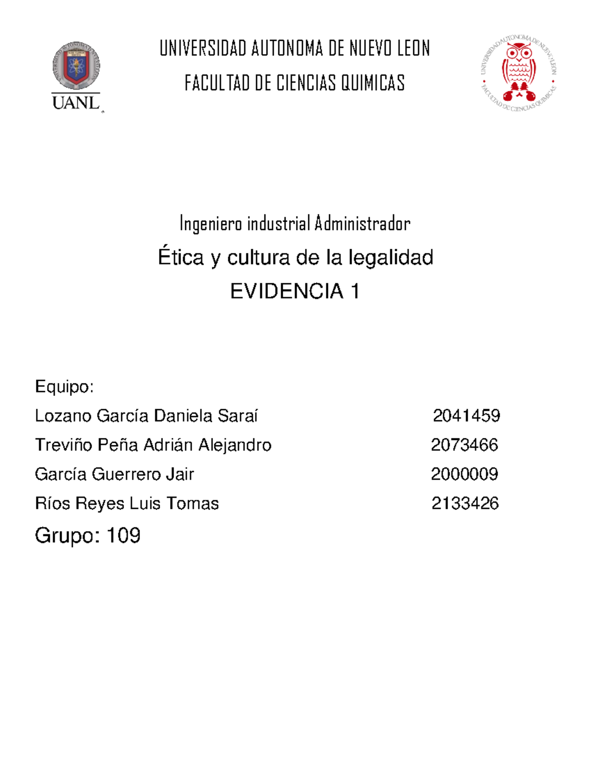Equipo EV1 - Utilizar - UNIVERSIDAD AUTONOMA DE NUEVO LEON FACULTAD DE ...