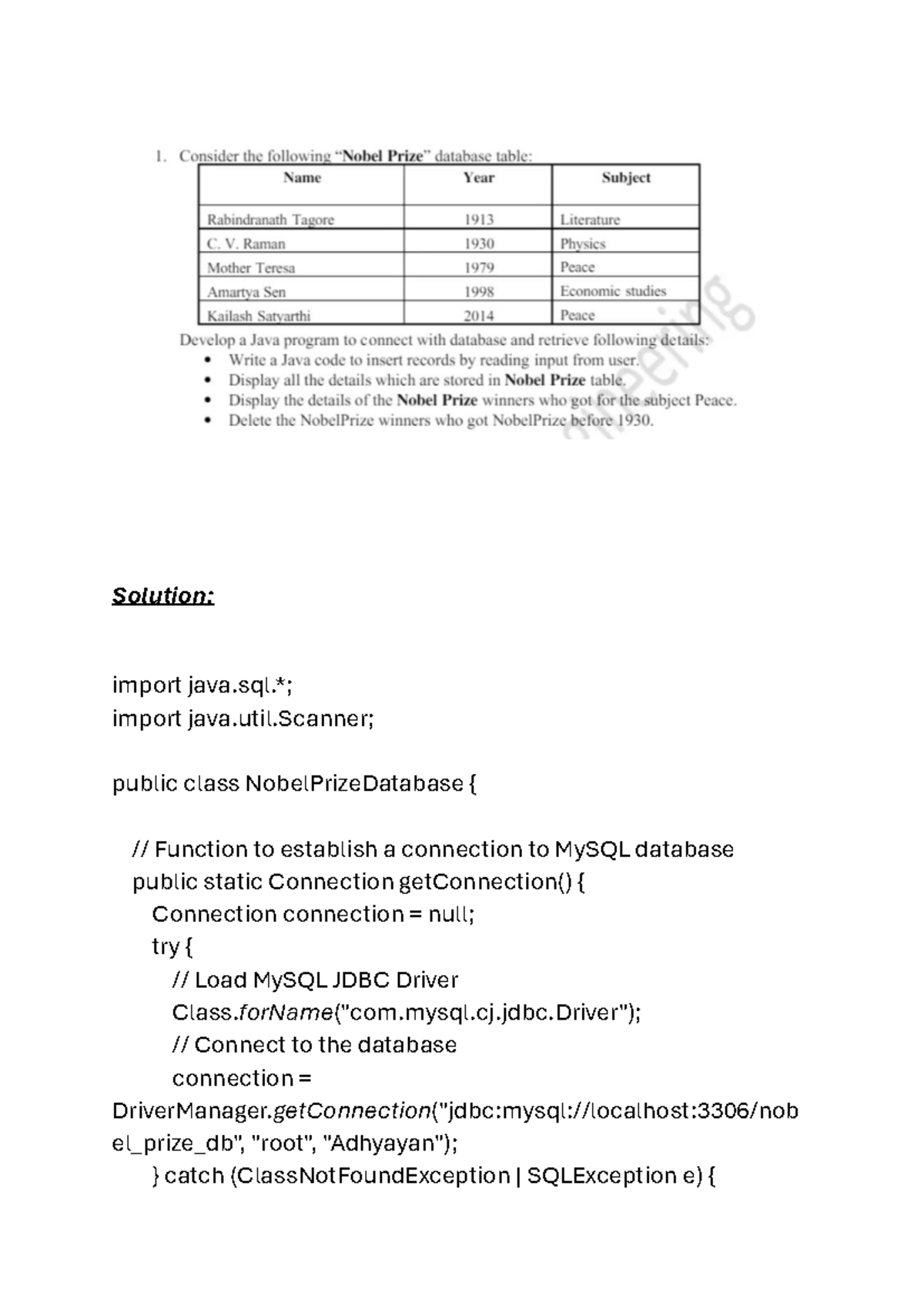 Tutorial 7 - Solution: import java.*; import java.util; public class ...