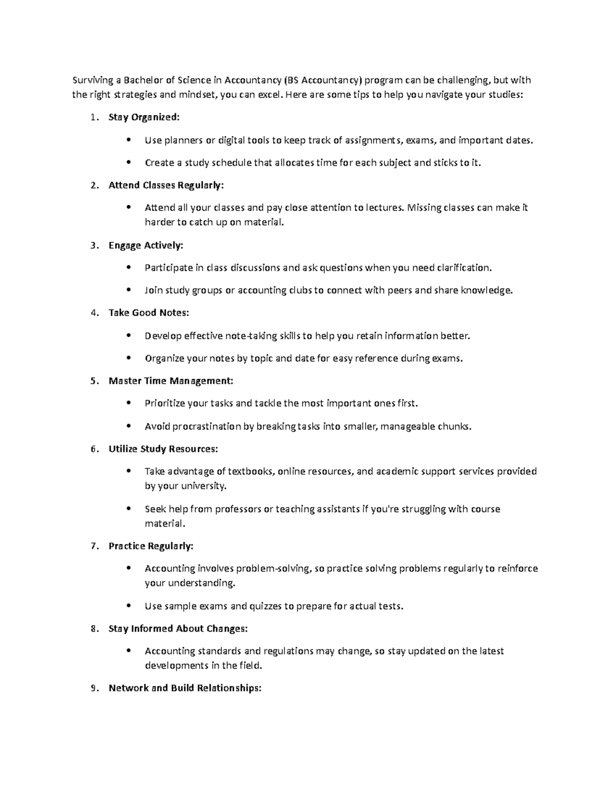 Tips to Survive Accountancy - Surviving a Bachelor of Science in ...