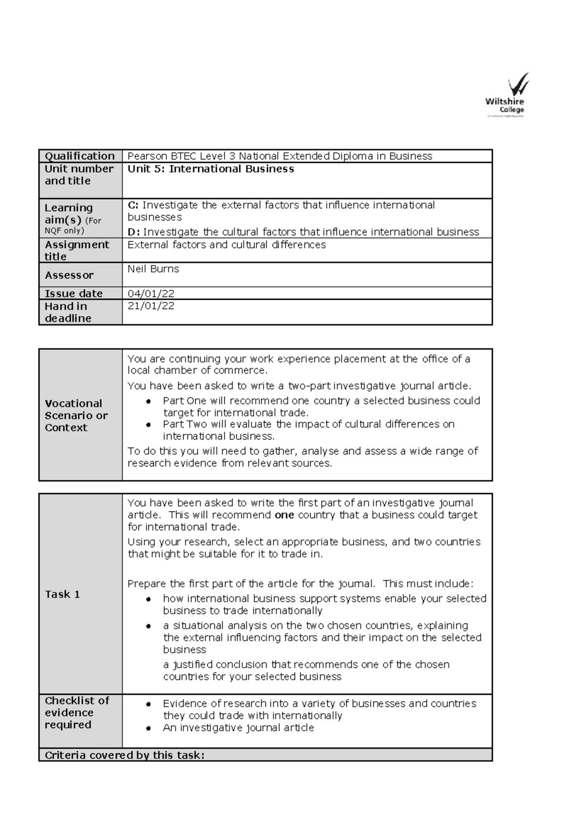 Assignment 2 Help Sheet Qualification Pearson BTEC Level 3 National assignment-2-help-sheet-qualification-pearson-btec-level-3-national