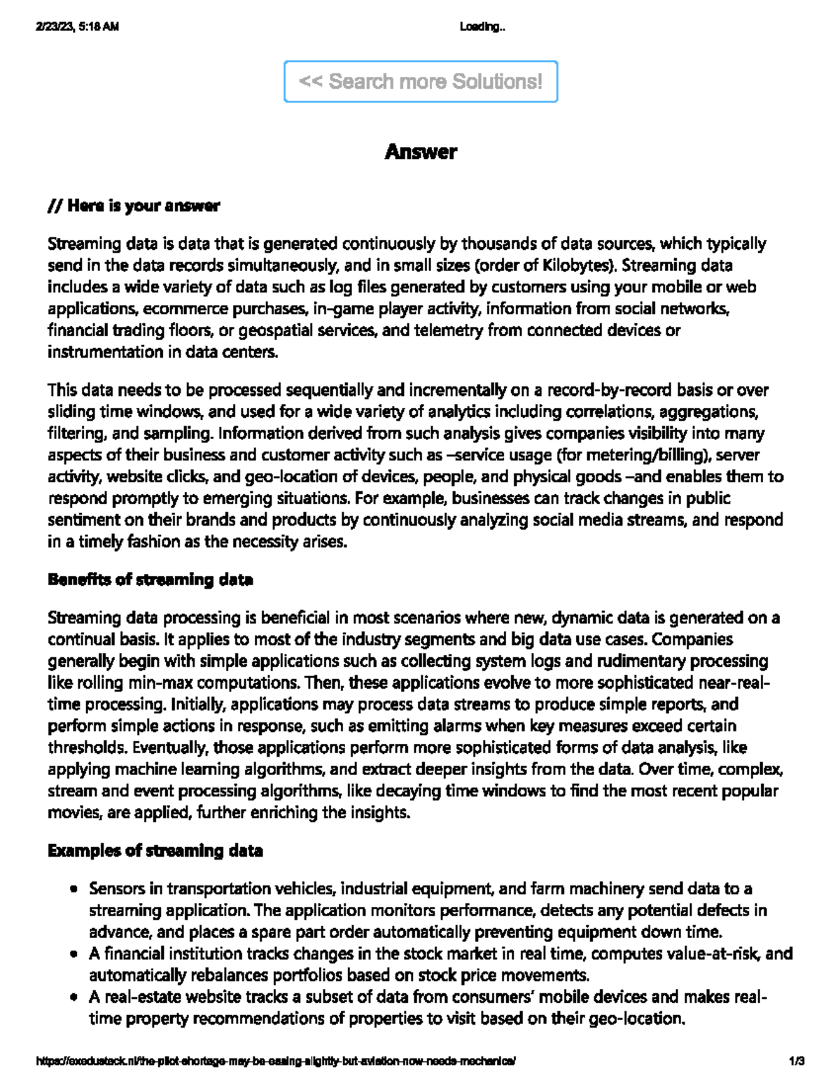 Amazon kinesis from chegg stream processing and analytics studocu