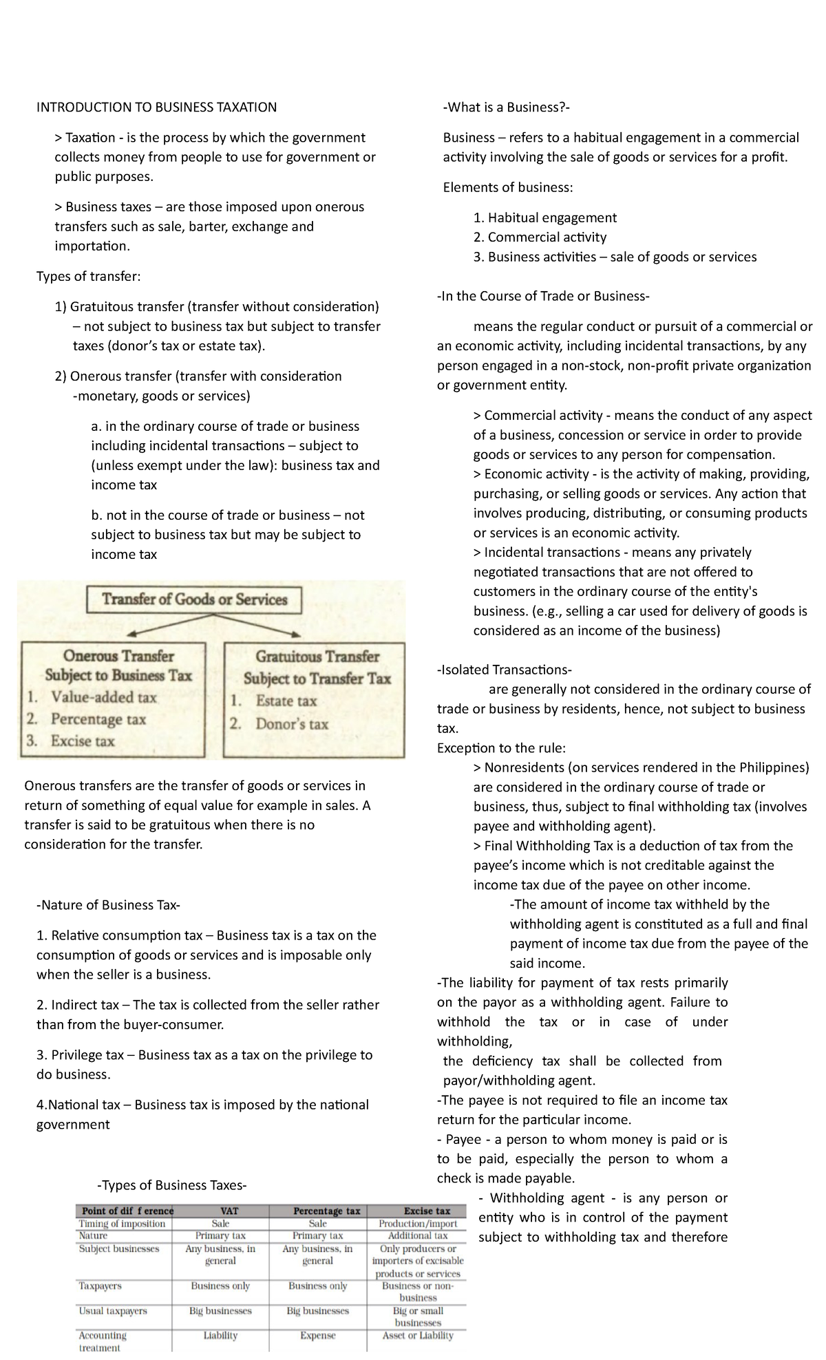 case study on business taxation