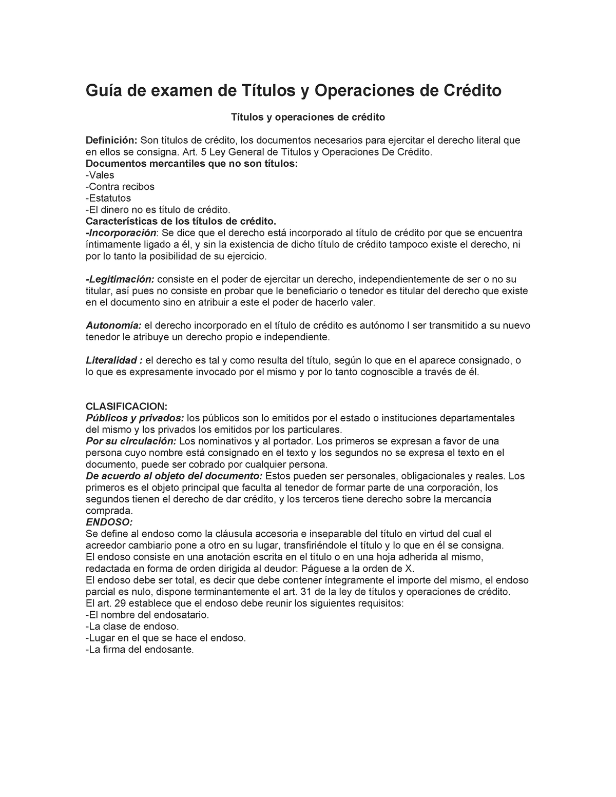 Títulos Y Operaciones De Crédito Guía De Examen De Títulos Y Operaciones De Crédito Títulos Y 9655