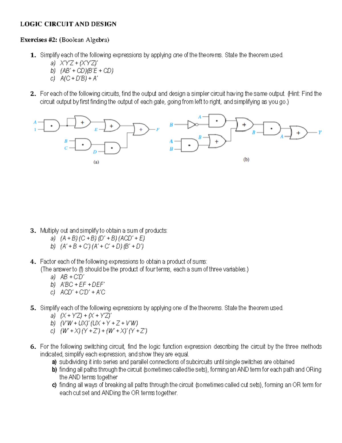 E2 Boolean Algebra (Part 1) logic circuit and design - Information and ...