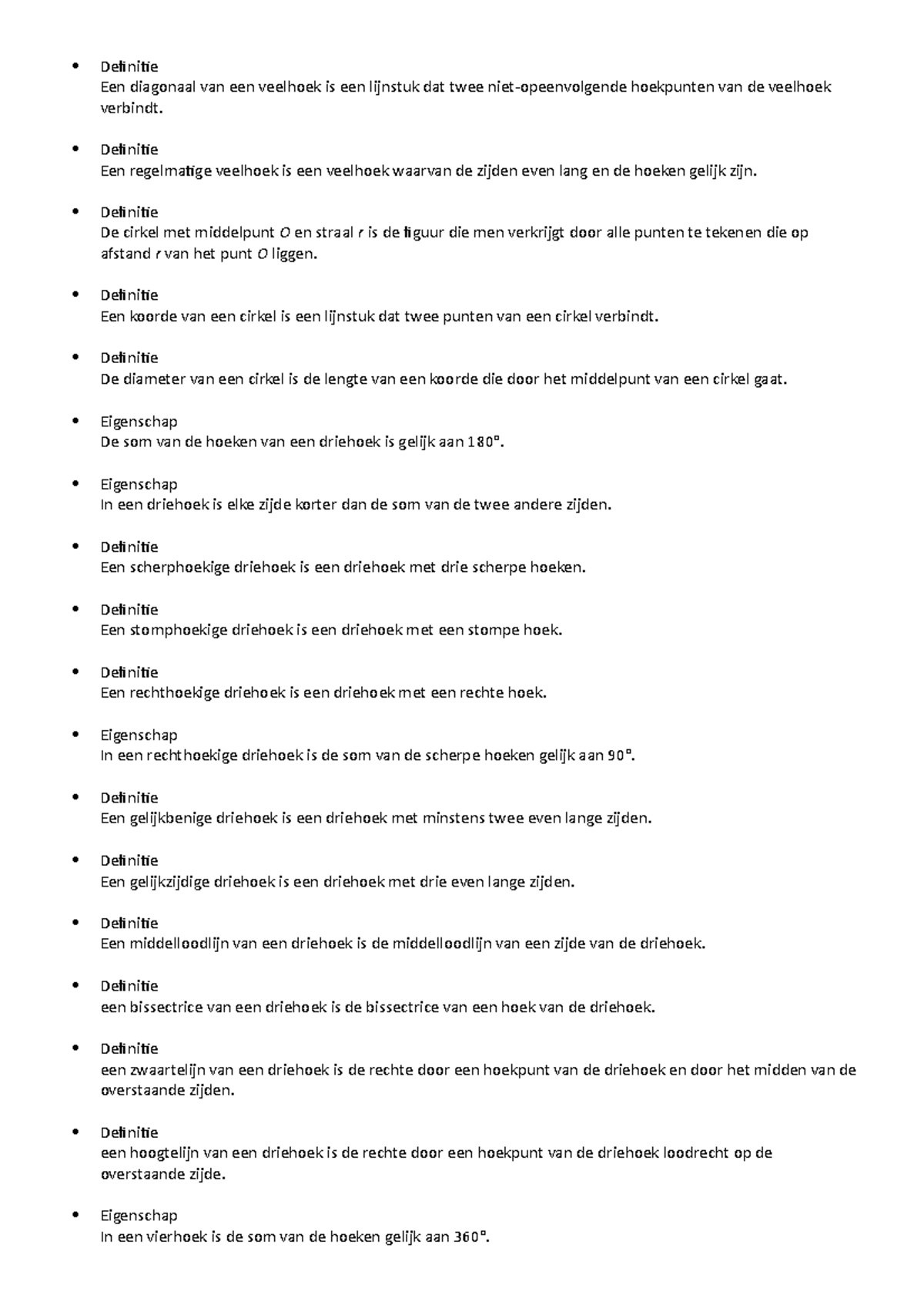 Definities Meetkunde Wiskunde Definitie Een Diagonaal Van Een