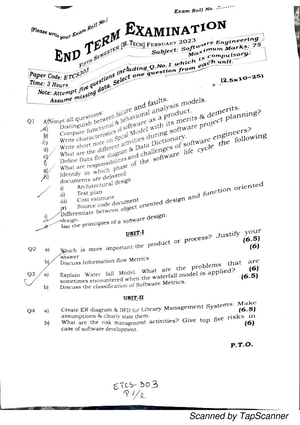 UNIT 2 se - Software Engineering Notes Unit 2 - UNIT-II Software ...