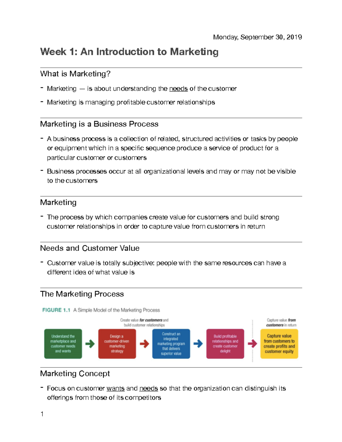 Chapter 1 - An Introduction to Marketing - Week 1: An Introduction to ...