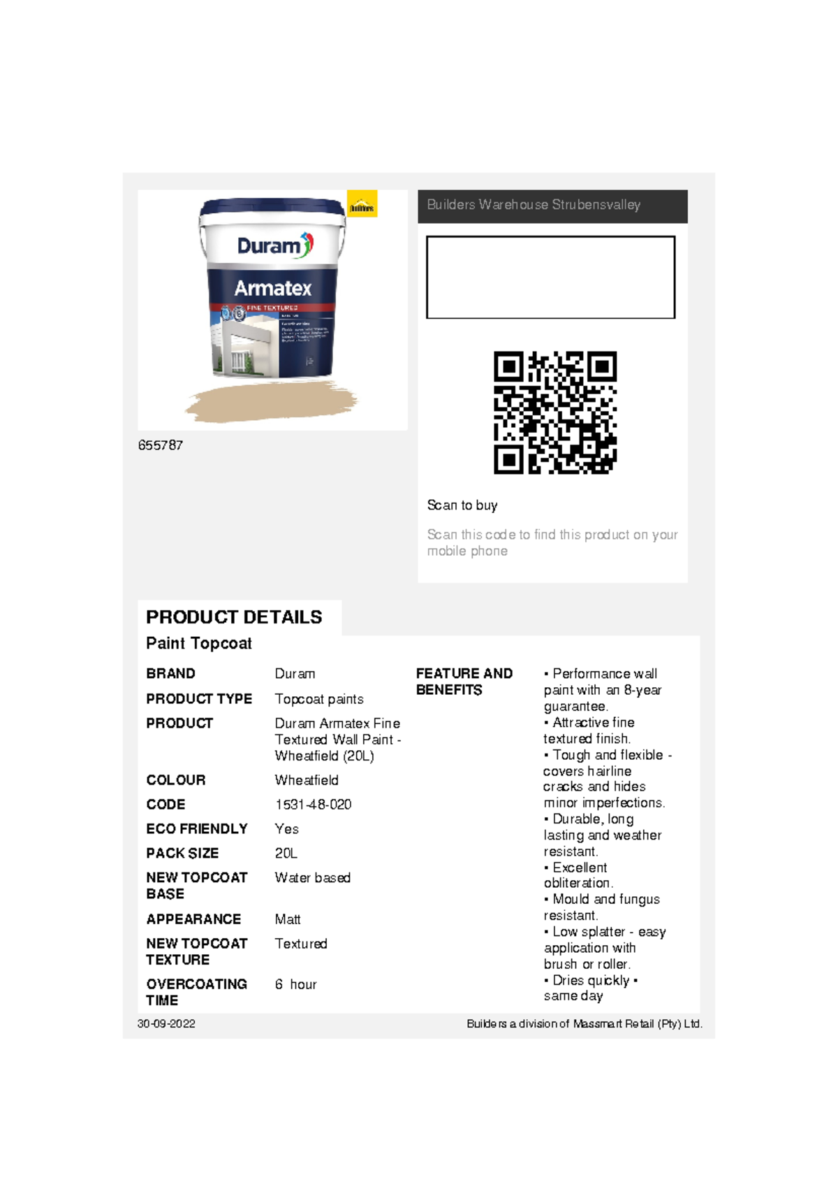 Product 000000000000655787 655787 Builders Warehouse Strubensvalley