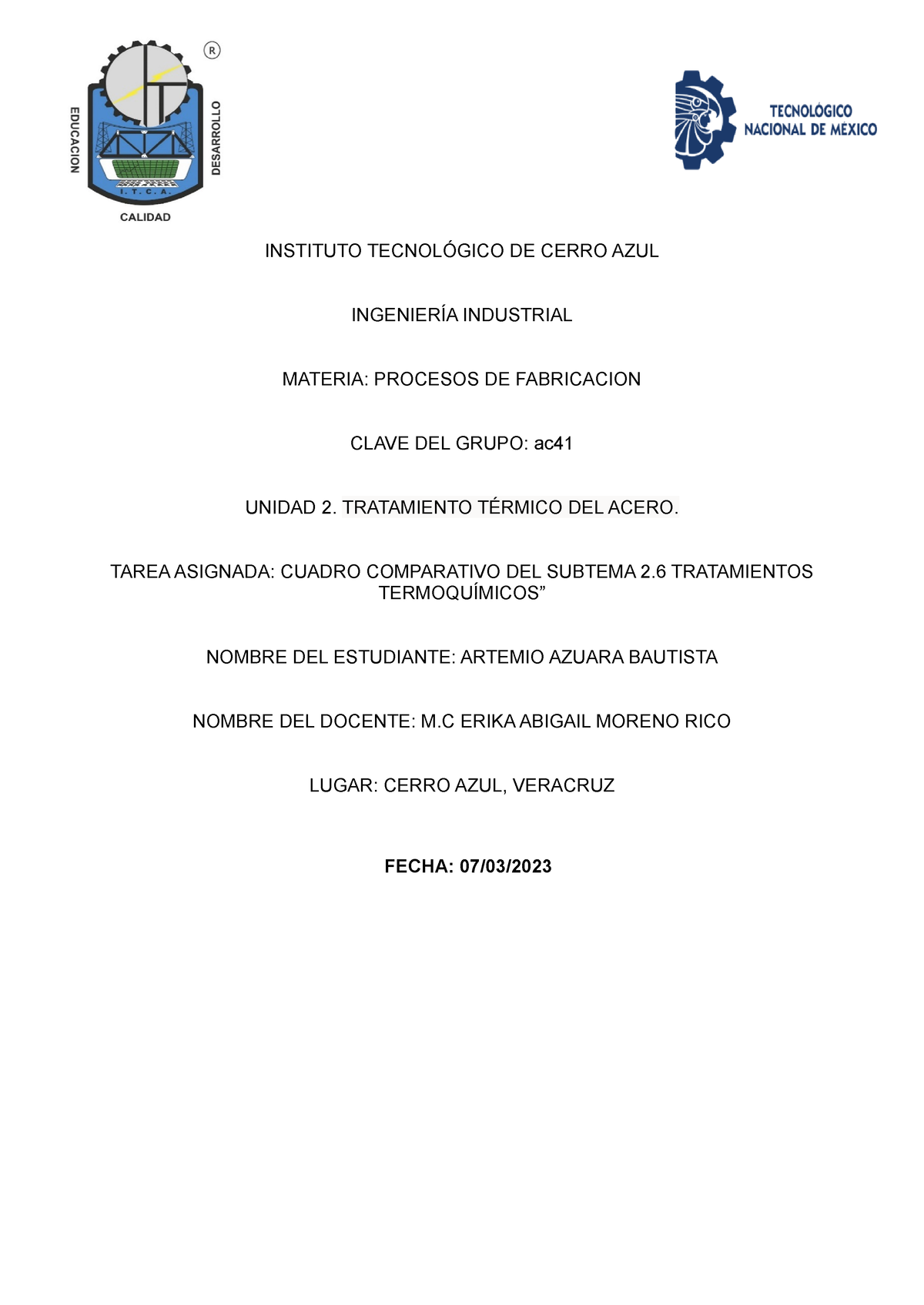 TEMA 2- Cuadro COMP- Procesos - INSTITUTO TECNOLÓGICO DE CERRO AZUL ...