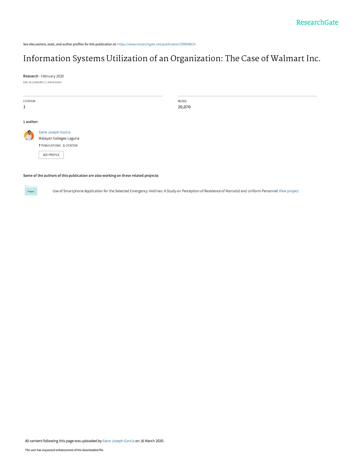 walmart information systems case study