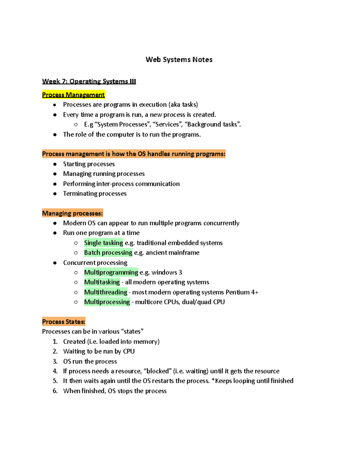 Web Systems Quiz 2 Notes (Week 7-10) - Bring Calculator - Web Systems ...