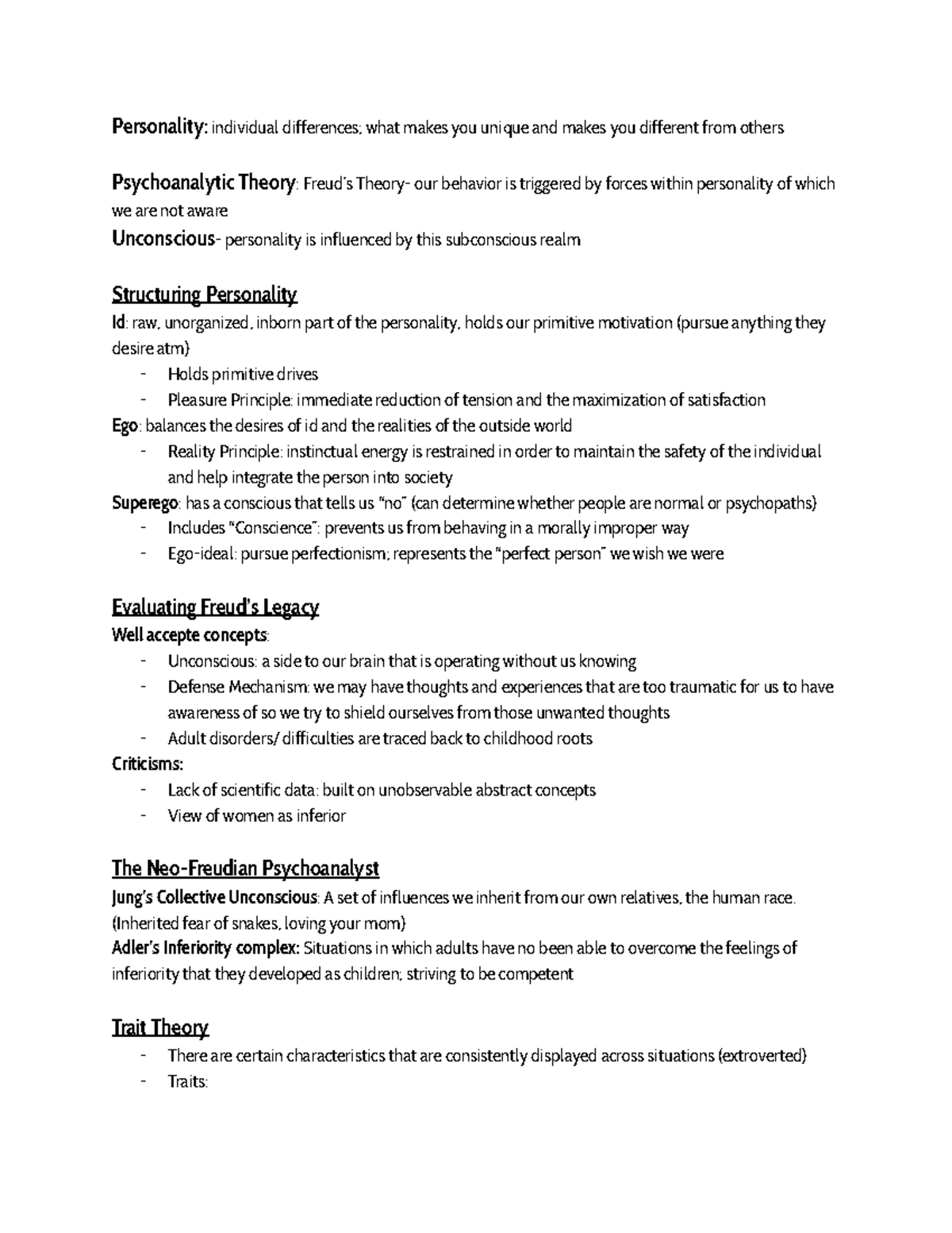 Chapter 11 Personality Psych - Personality :individual differences ...