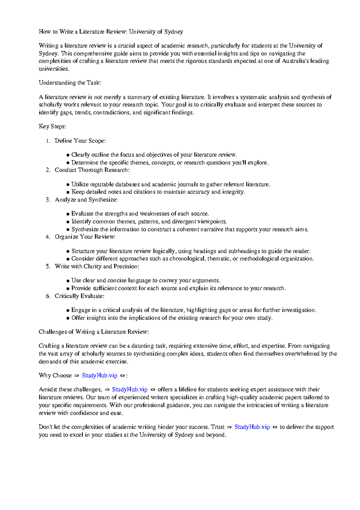 How To Write A Literature Review University Of Sydney - How to Write a ...