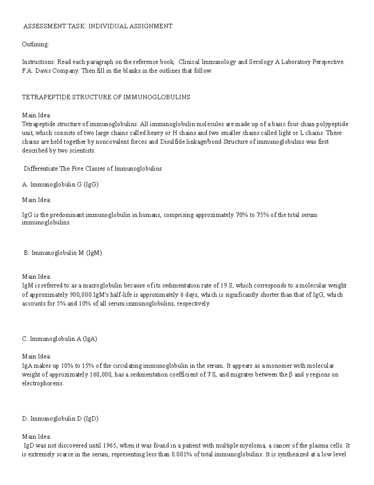 Imse lec - lecture - ASSESSMENT TASK: INDIVIDUAL ASSIGNMENT Outlining ...