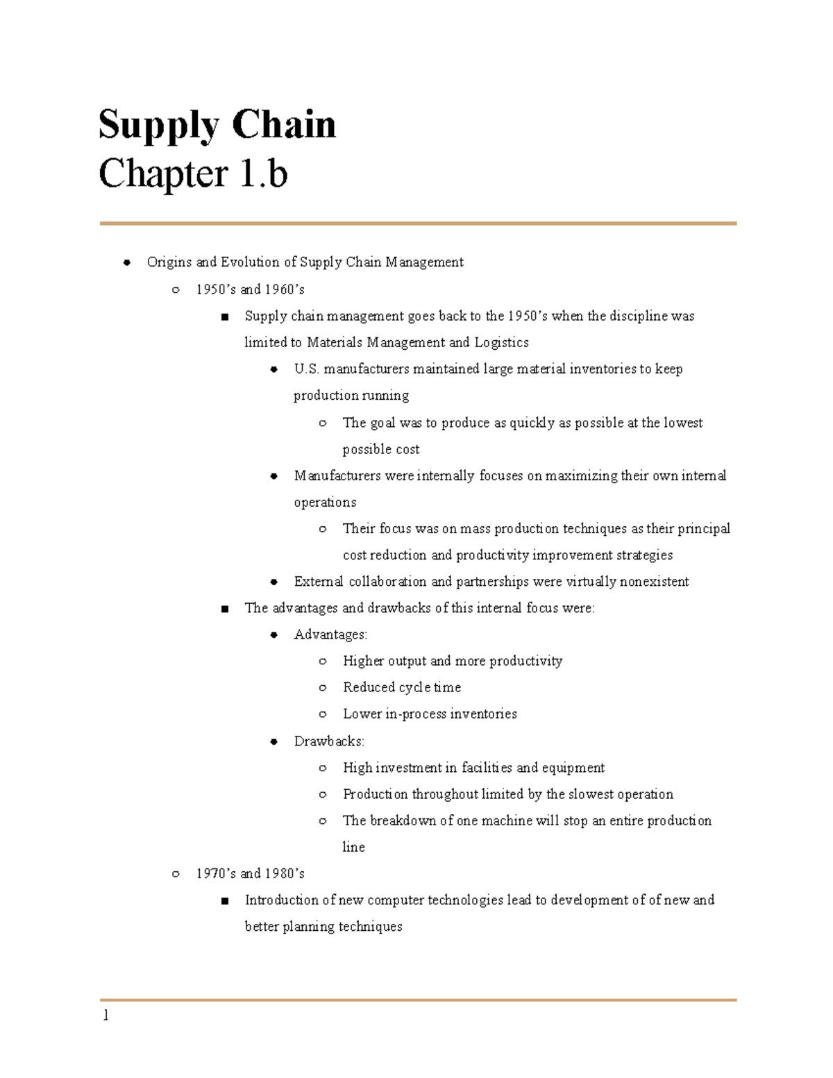 Supply Chain Chapter 1b - Supply Chain Chapter 1 Origins And Evolution ...