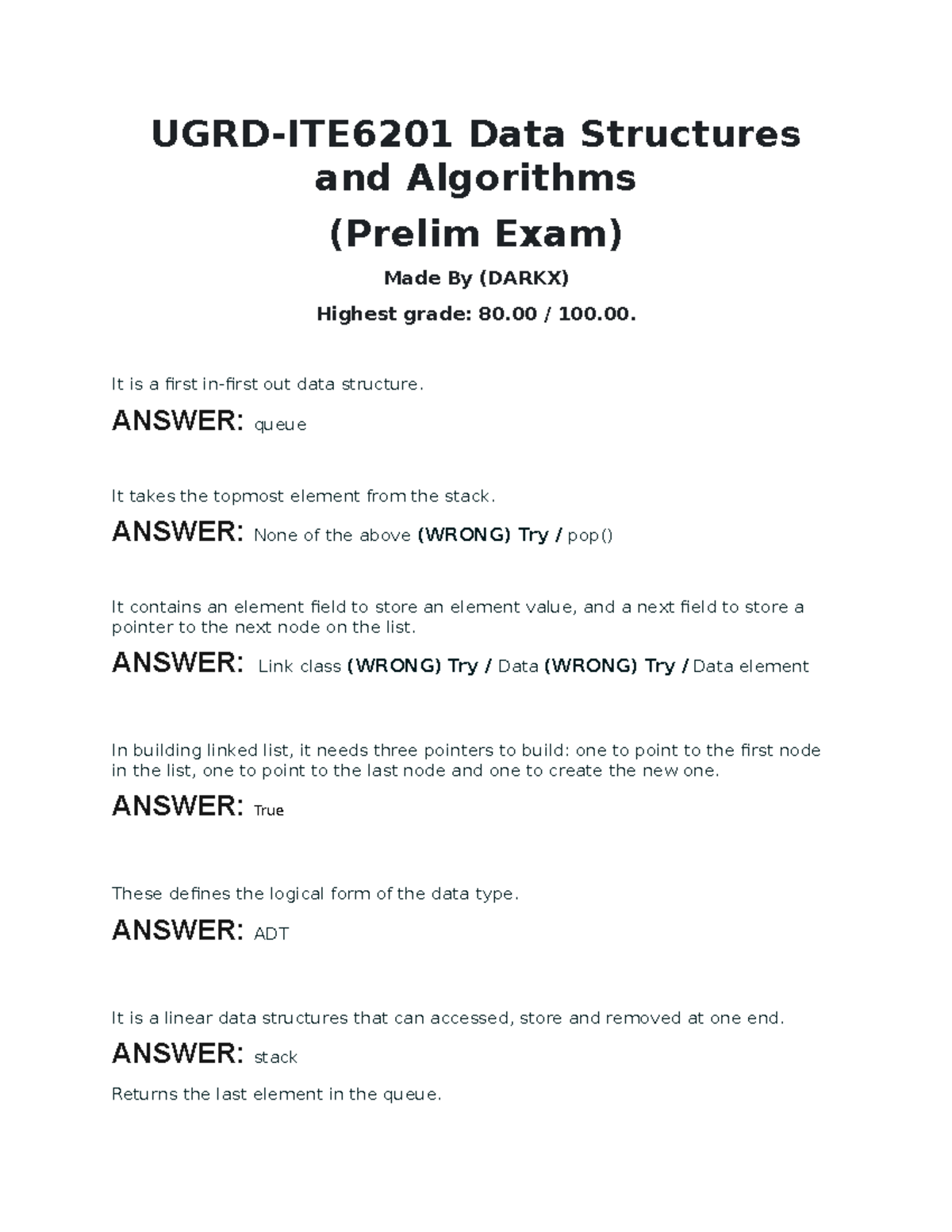 UGRD-ITE6201-Data-Structures-and-Algorithms-legit-not-quizess - UGRD ...