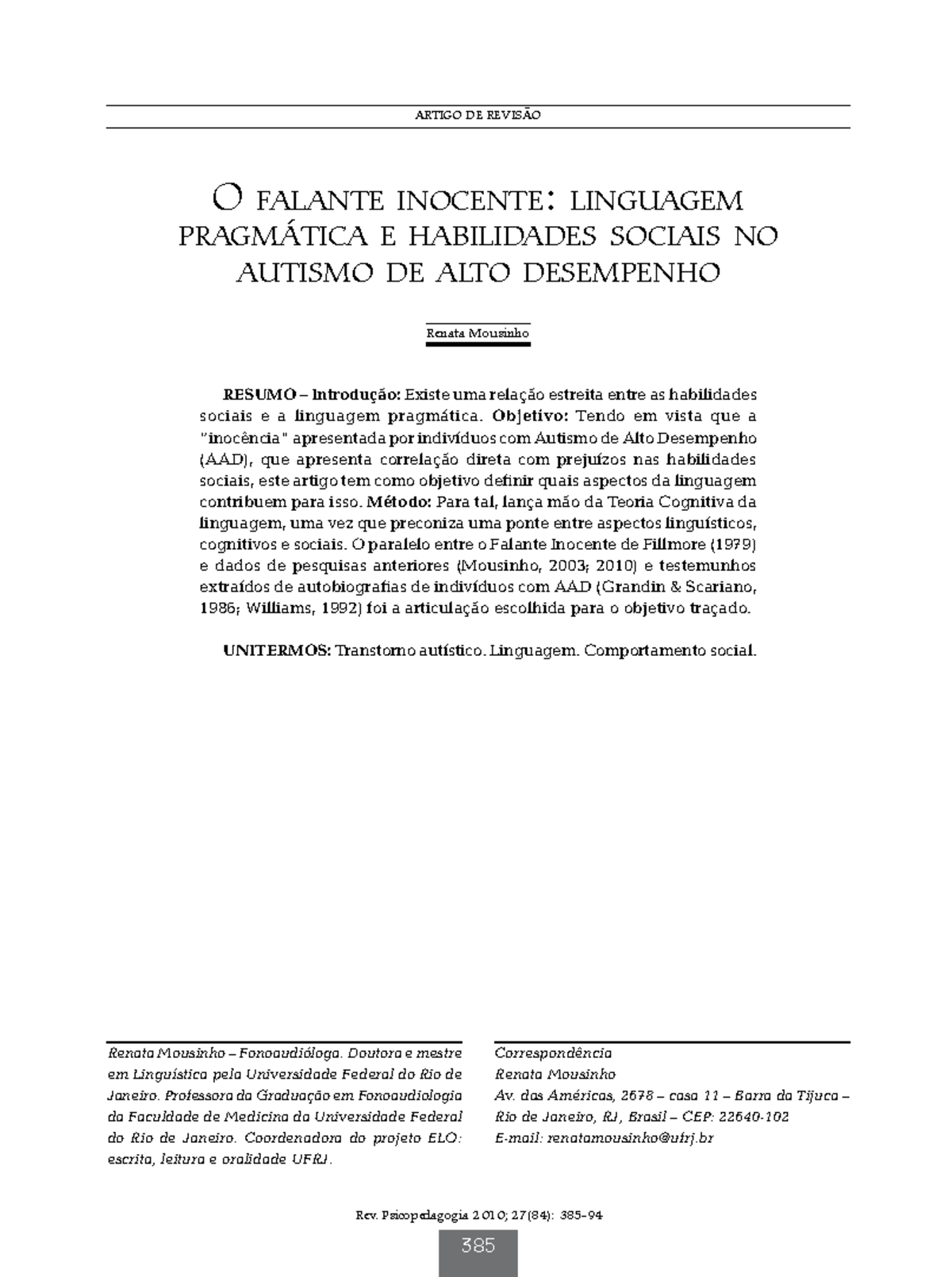 Artigo tea pragm altash - L inguagem pragmática e habiLidades sociais ...