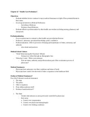 Chapter 10 “A History of Healthcare in Canada” Notes - Various types of ...